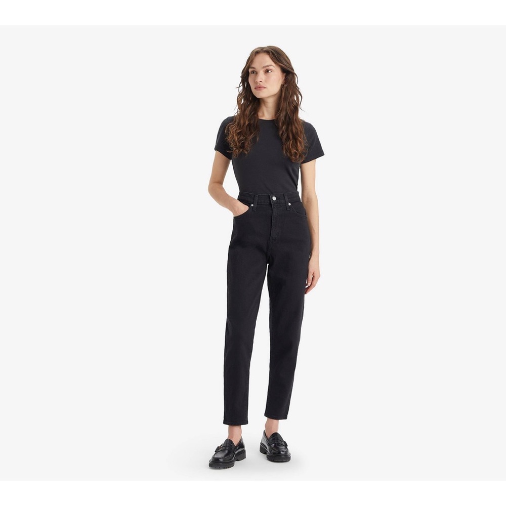 NEW Levi's High Waisted Mom Cotton Hemp Jeans in Black Size 27